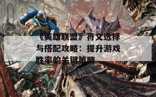 《英雄联盟》符文选择与搭配攻略：提升游戏胜率的关键策略