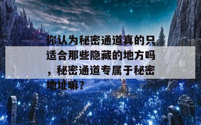你认为秘密通道真的只适合那些隐藏的地方吗，秘密通道专属于秘密地址嘛？