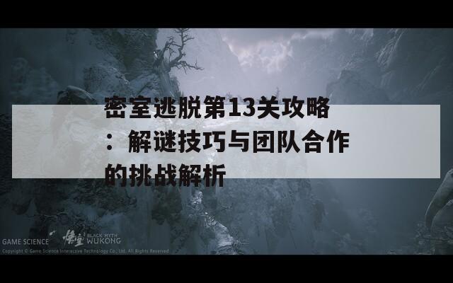 密室逃脱第13关攻略：解谜技巧与团队合作的挑战解析