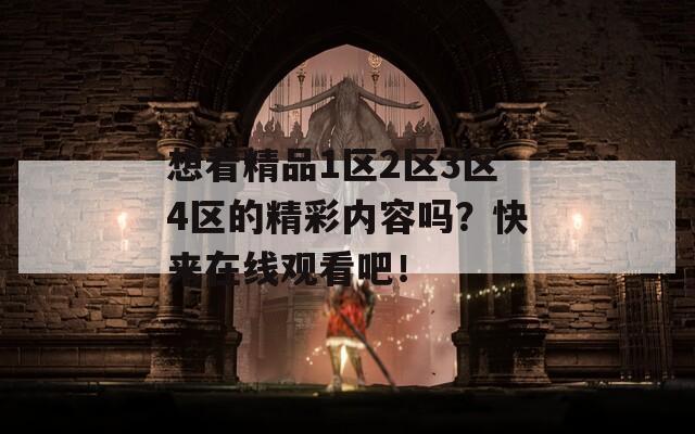 想看精品1区2区3区4区的精彩内容吗？快来在线观看吧！
