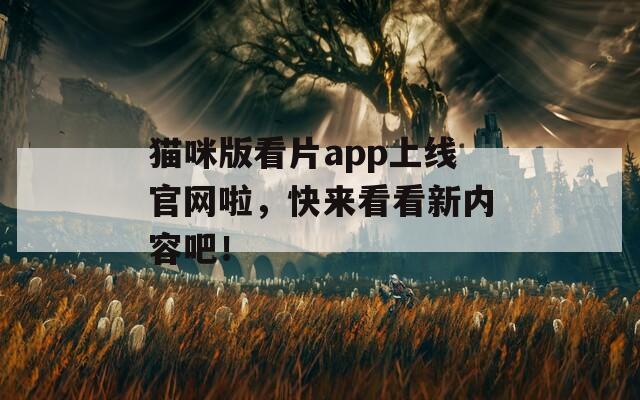 猫咪版看片app上线官网啦，快来看看新内容吧！